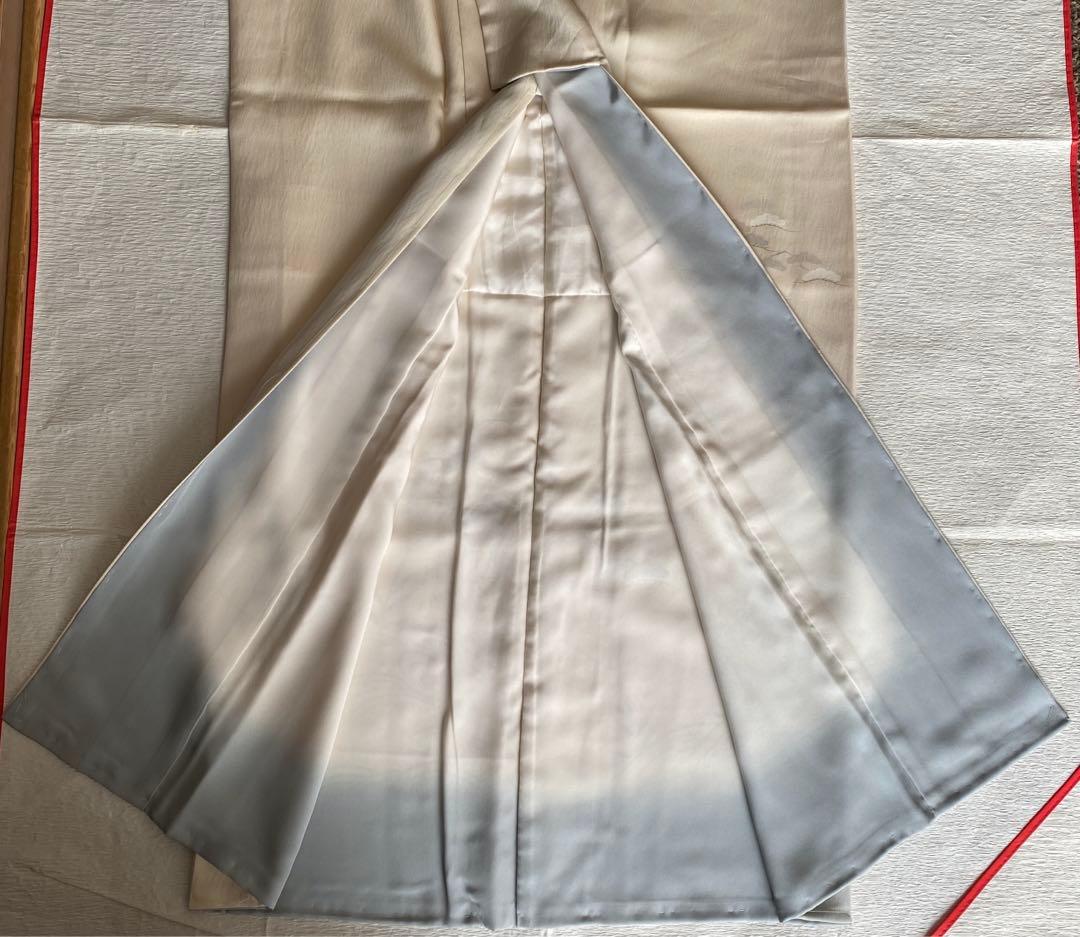 mshi【しつけ付き】付け下げ 象牙色〜薄水色 身丈154 裄丈61