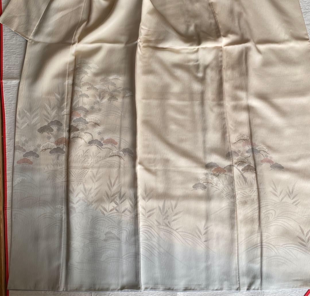 mshi【しつけ付き】付け下げ 象牙色〜薄水色 身丈154 裄丈61