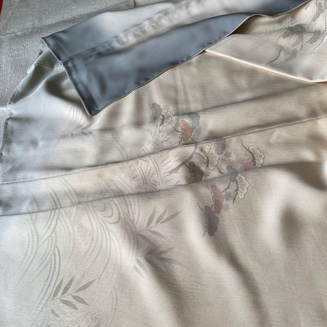 mshi【しつけ付き】付け下げ 象牙色〜薄水色 身丈154 裄丈61