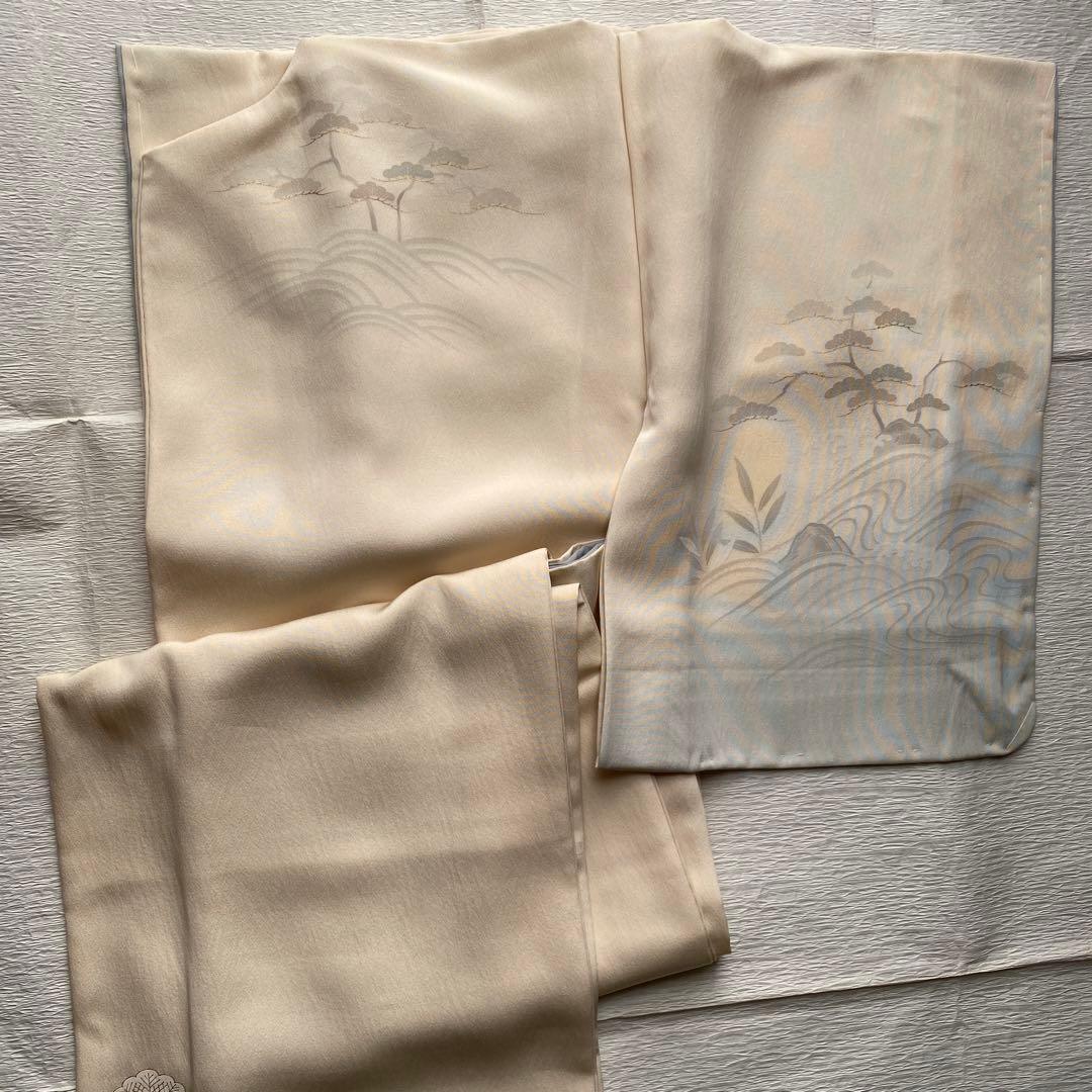 mshi【しつけ付き】付け下げ 象牙色〜薄水色 身丈154 裄丈61