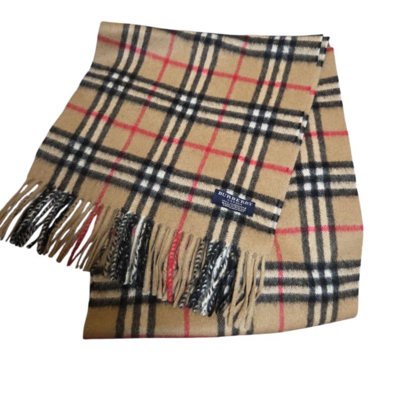美品 BURBERRY カシミア100％マフラー ノバチェック