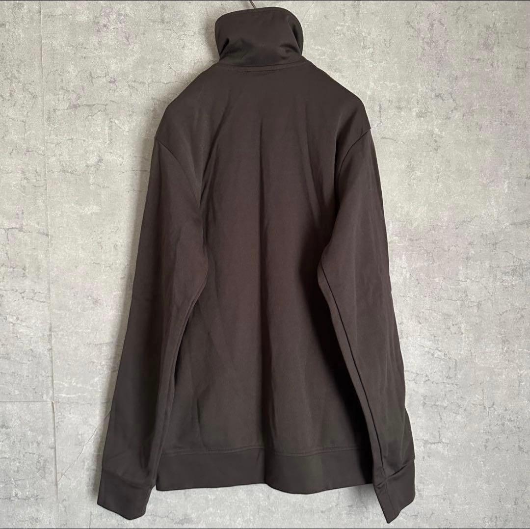 アディダス　トラックジャケット　ヨーロッパ　胸ロゴ　刺繍　ブラウン　茶　L