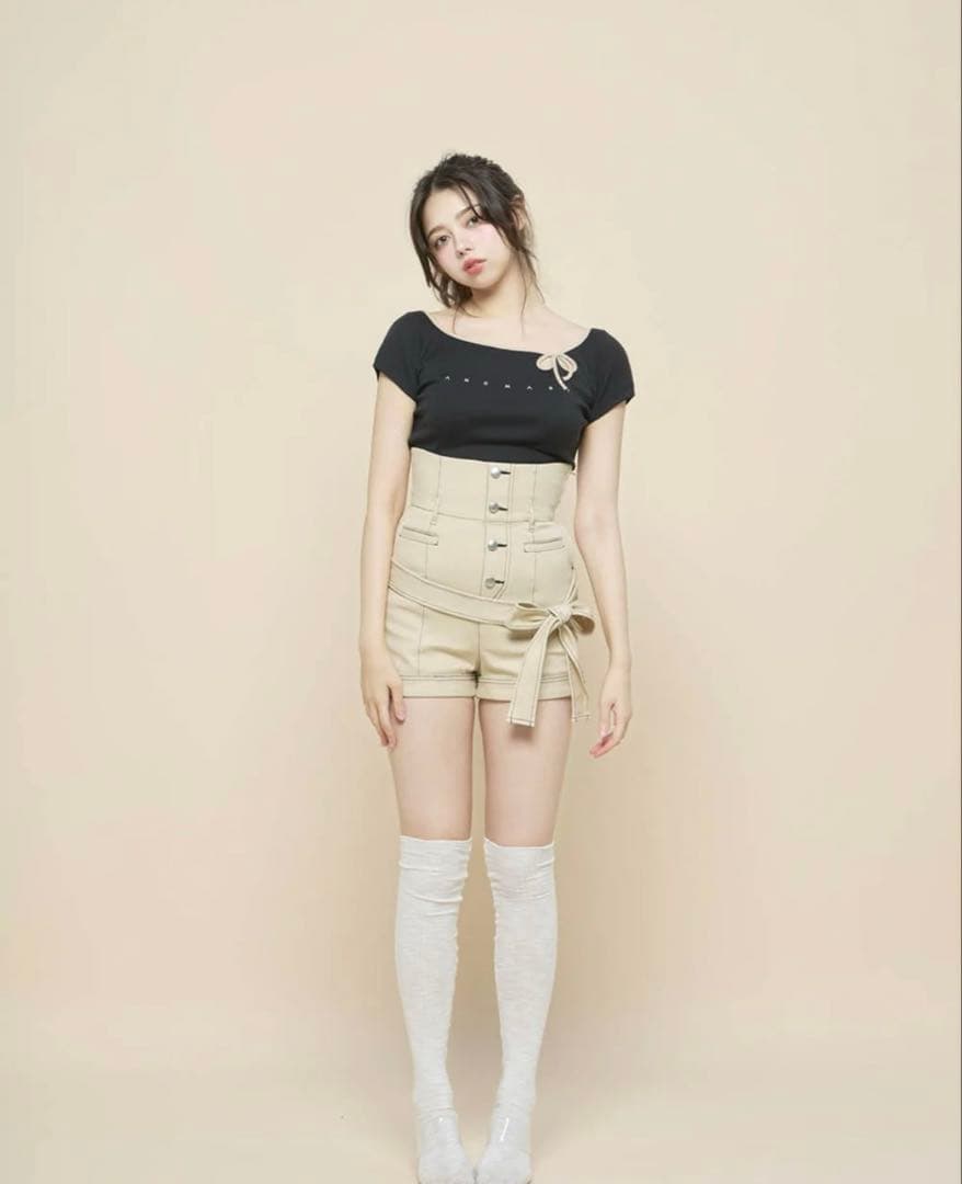 【年末年始セール】ANDMARY Highwaist ribbon pants