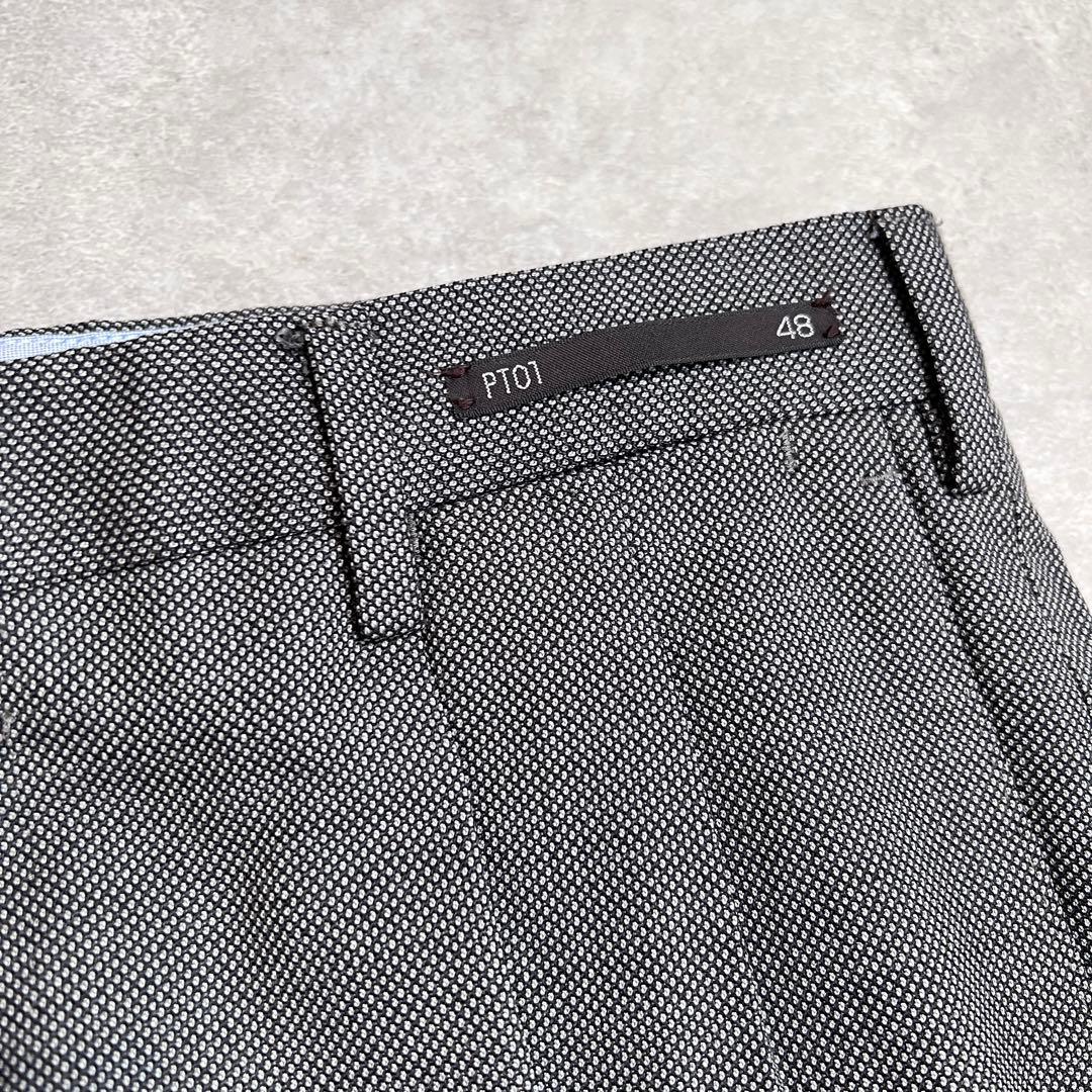 PT01 バーズアイウールスラックス ストレッチ スーパースリムフィット 48