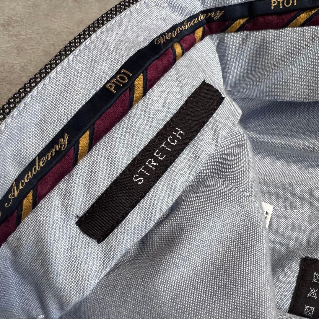 PT01 バーズアイウールスラックス ストレッチ スーパースリムフィット 48