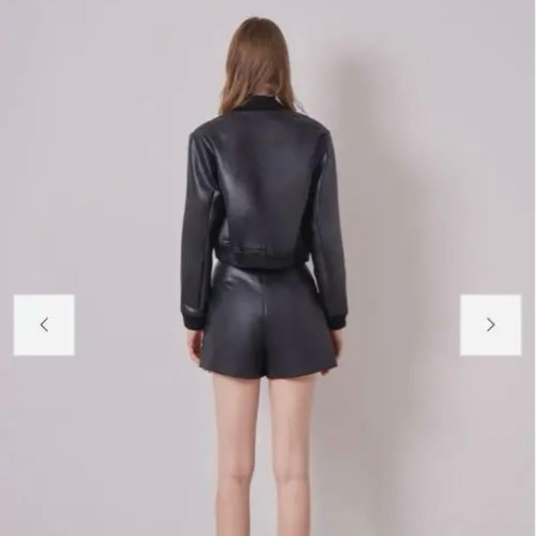 sheller leather like wrap culottes ブラック