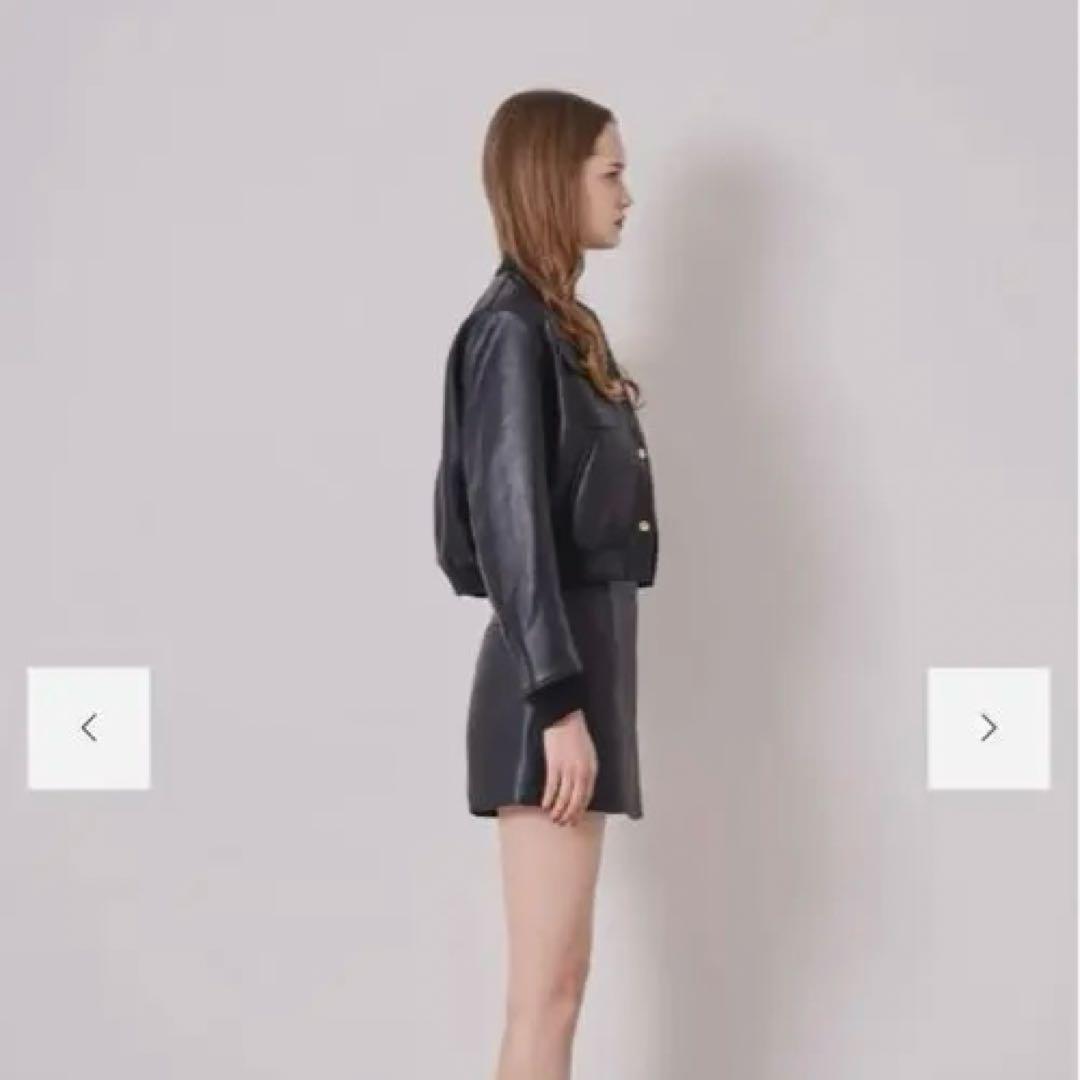 sheller leather like wrap culottes ブラック