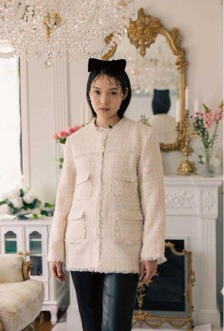 【Bibiy】 ELISE TWEED JACKET(WHITE)