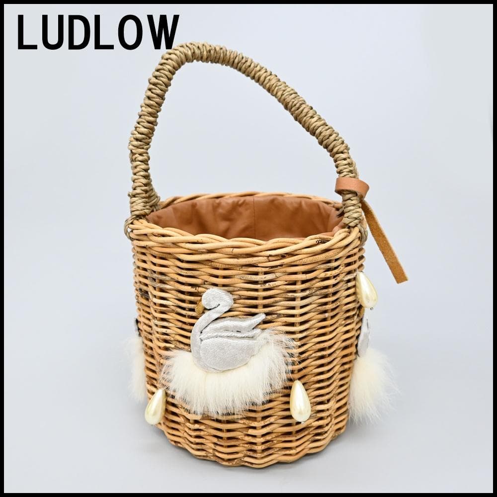 46212★LUDLOW ラドロー カゴバッグ スワン ラタン　ハンドバッグ