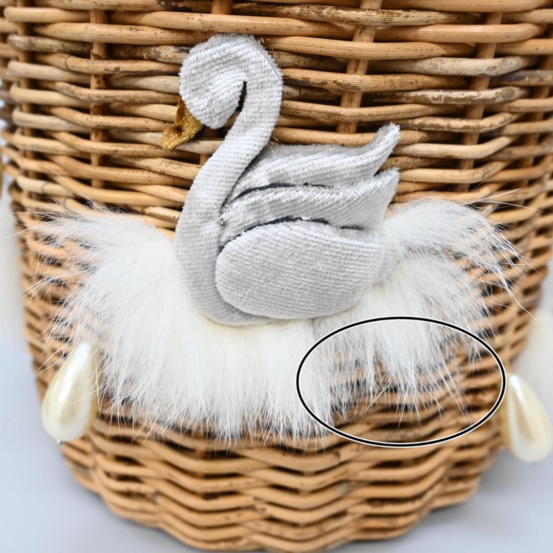 46212★LUDLOW ラドロー カゴバッグ スワン ラタン　ハンドバッグ