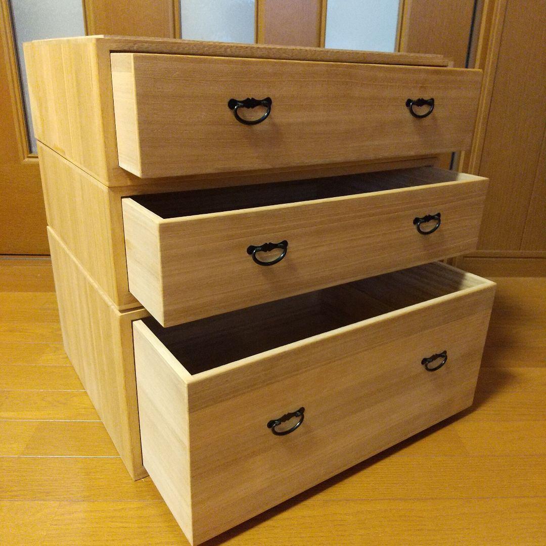 和風 木製箪笥 小箪笥 三段小引き出し