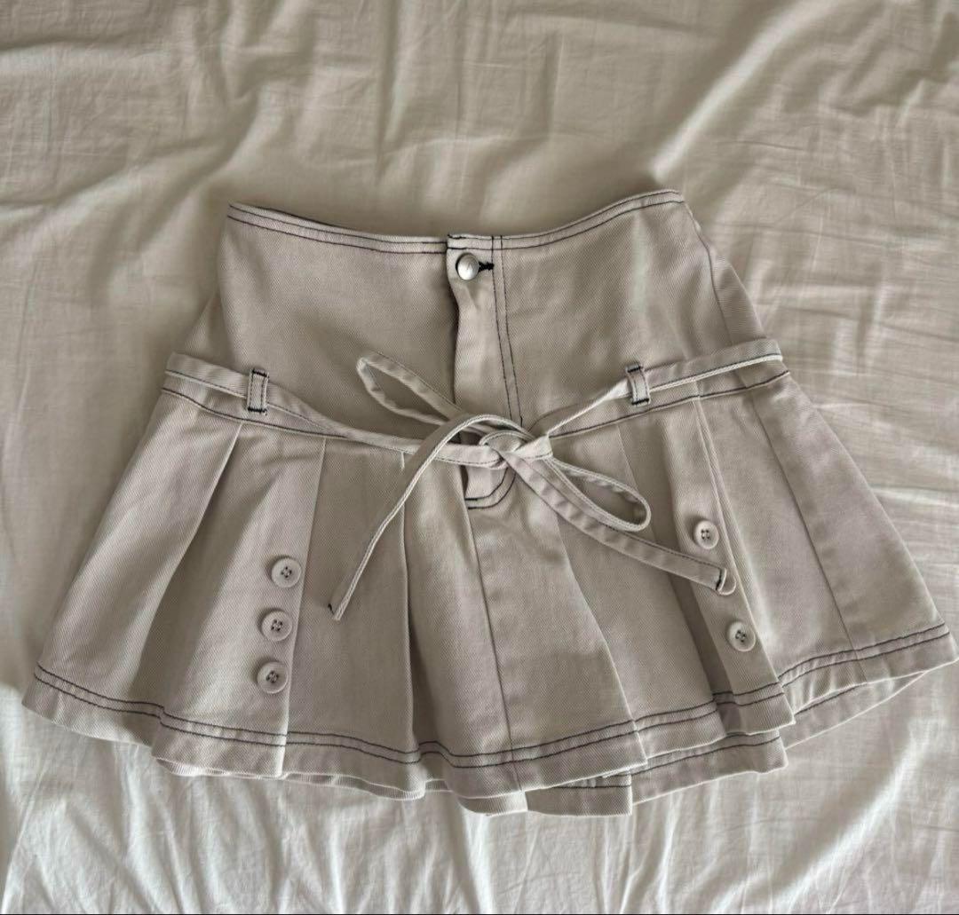 スカート andmary Kika button mini skirt