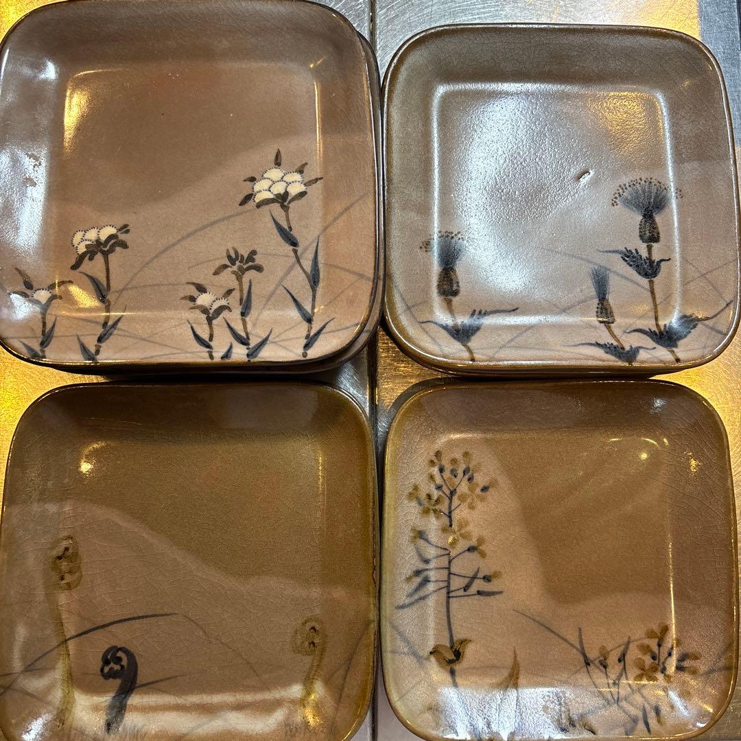 清水焼　錆絵　10皿