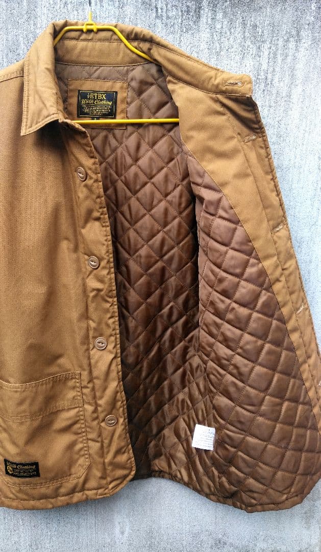 【美品】 ワークジャケット　カバーオール　 ブラウン　刺繍ステッチ　古着アメカジ