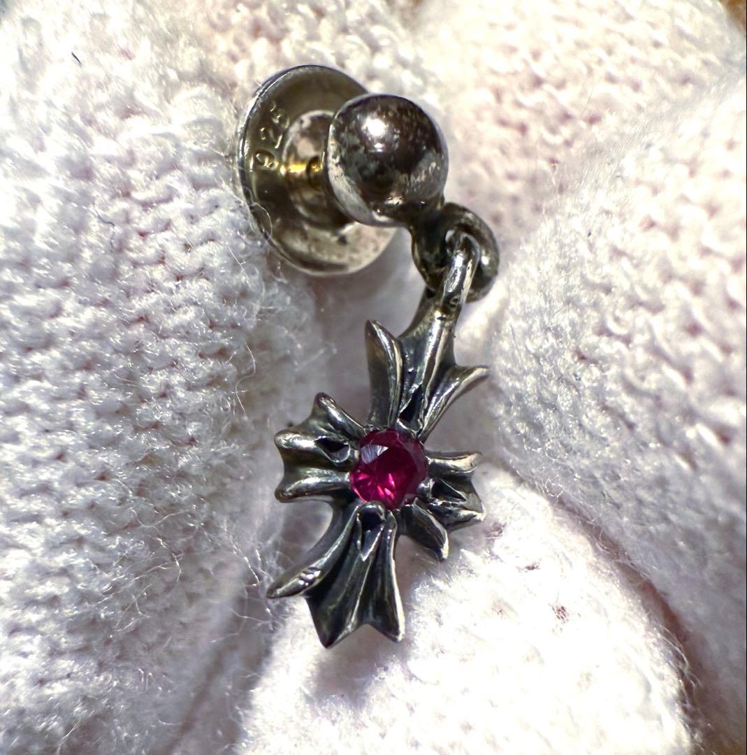 【正規品】クロムハーツ ドロップピアスwithルビー 原本あり