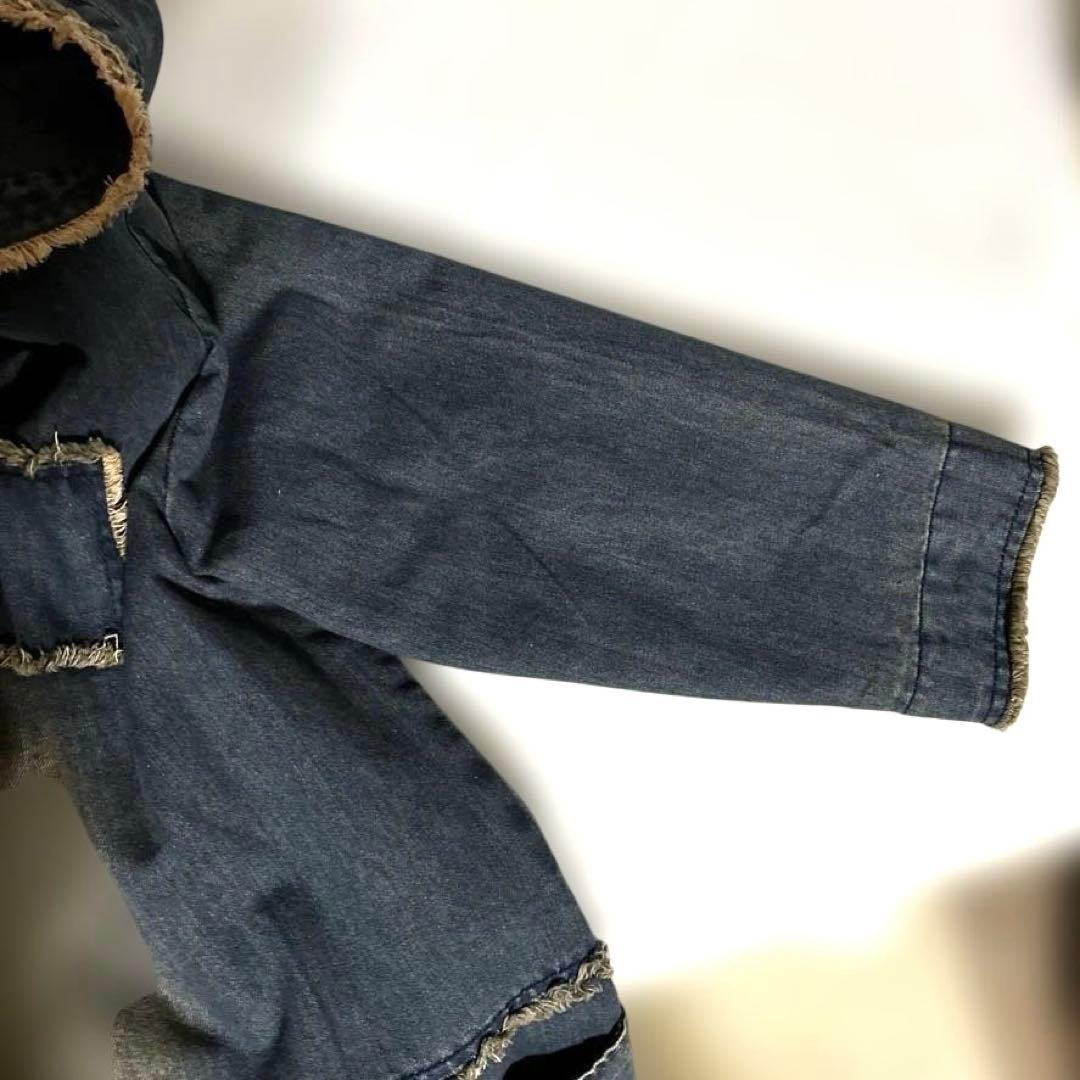 デニム フード付きロングコート