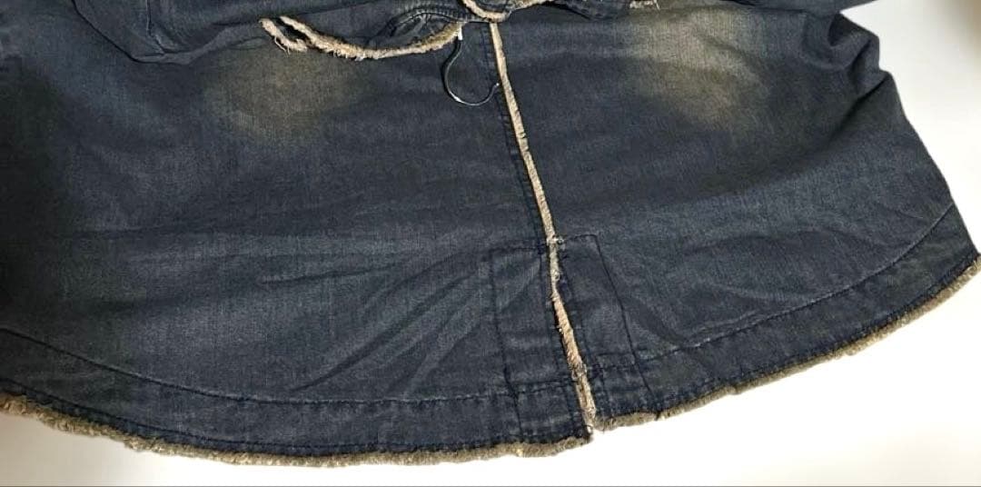 デニム フード付きロングコート