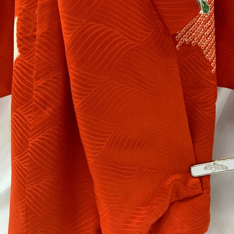 510ag30、帯揚げ□七五三 三歳 女児 着物&チュール帯&長襦袢 金駒刺繍□