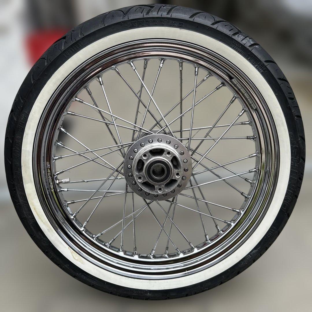 激安美品　ダイナ　ハーレー　スポークホイール ホワイトウォールタイヤ　19インチ