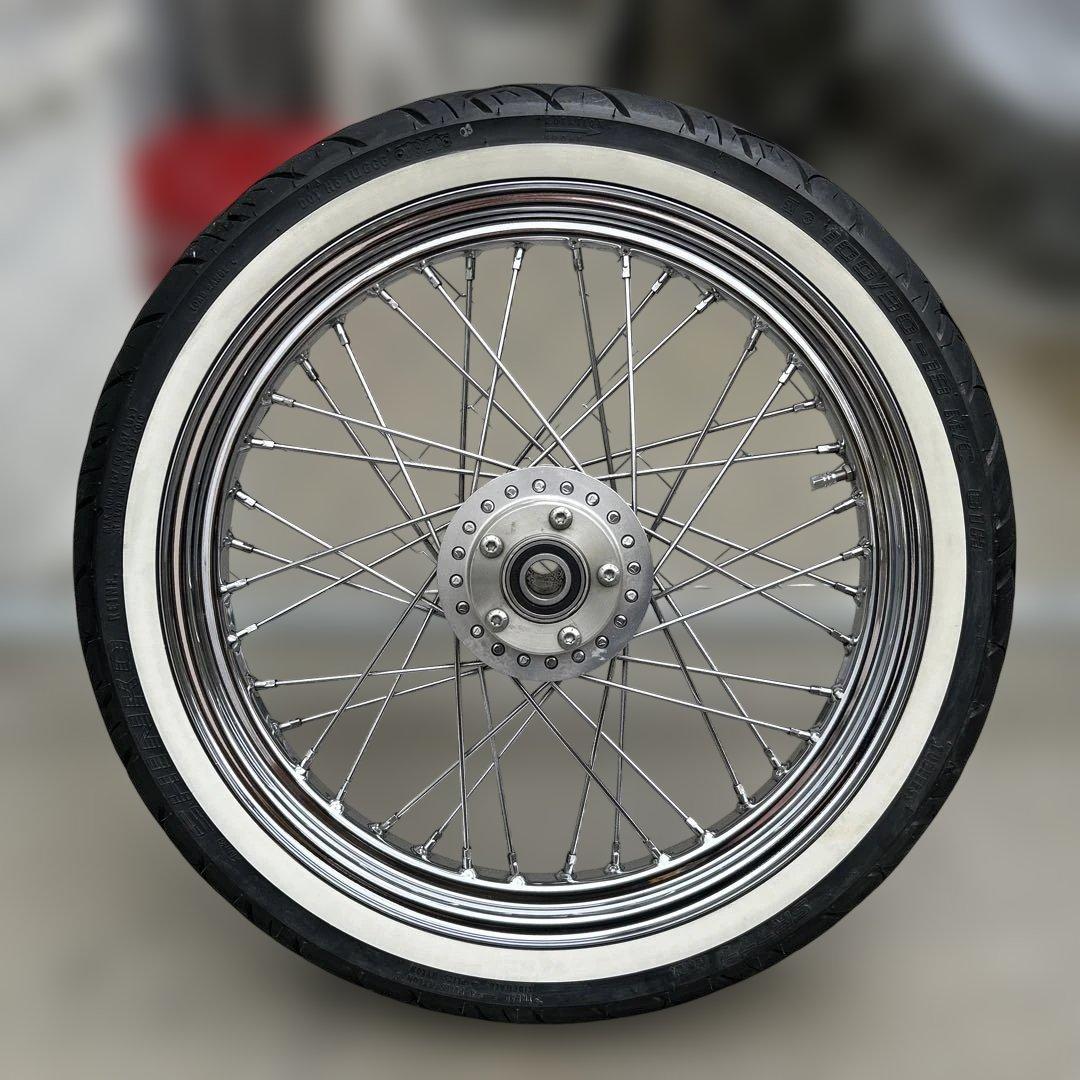 激安美品　ダイナ　ハーレー　スポークホイール ホワイトウォールタイヤ　19インチ