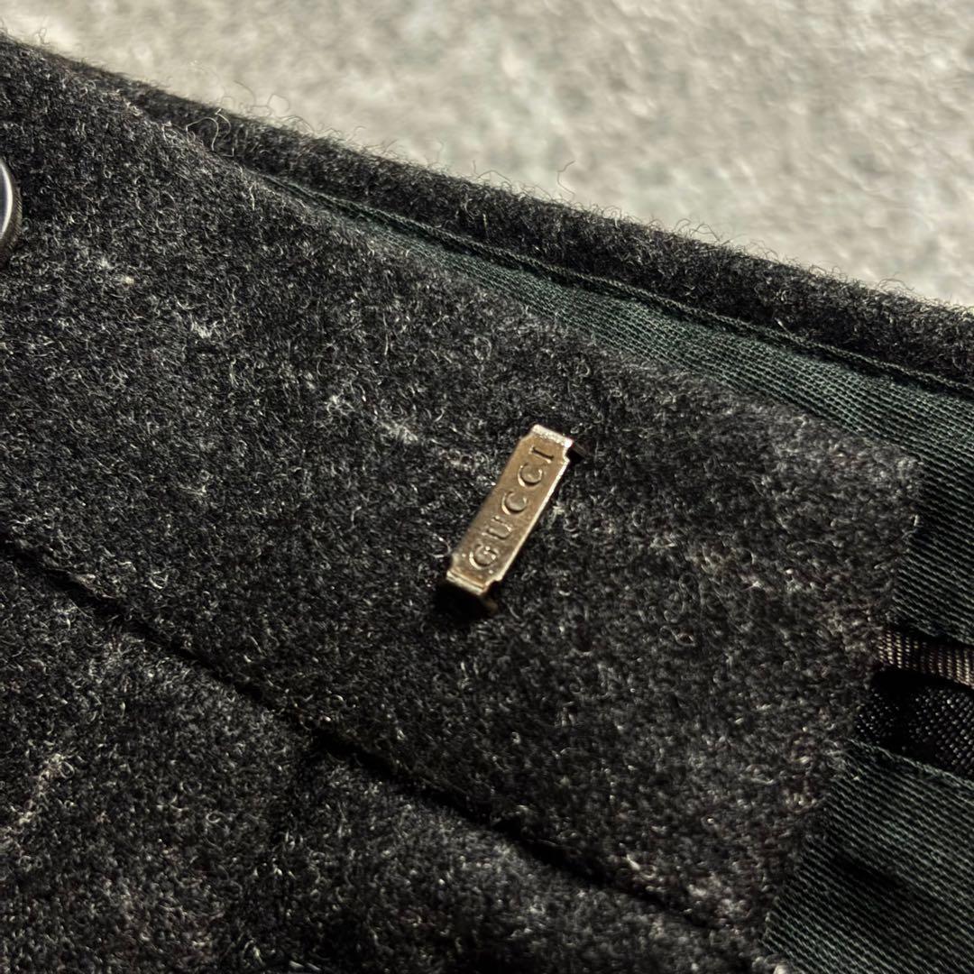 【GUCCI】セットアップ シングルスーツ グレーブラック 極上ウール