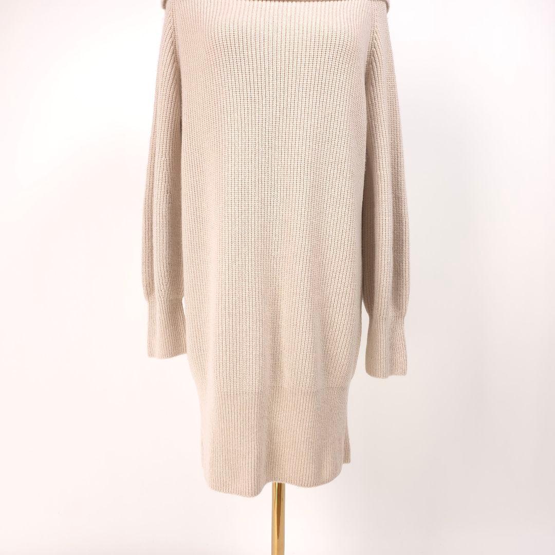 【美品】 フォクシー オフショルダーニット ワンピース ベージュ 40　カシミヤ