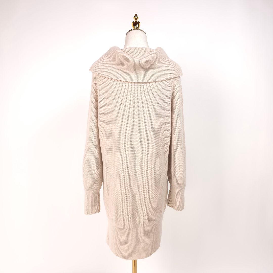 【美品】 フォクシー オフショルダーニット ワンピース ベージュ 40　カシミヤ
