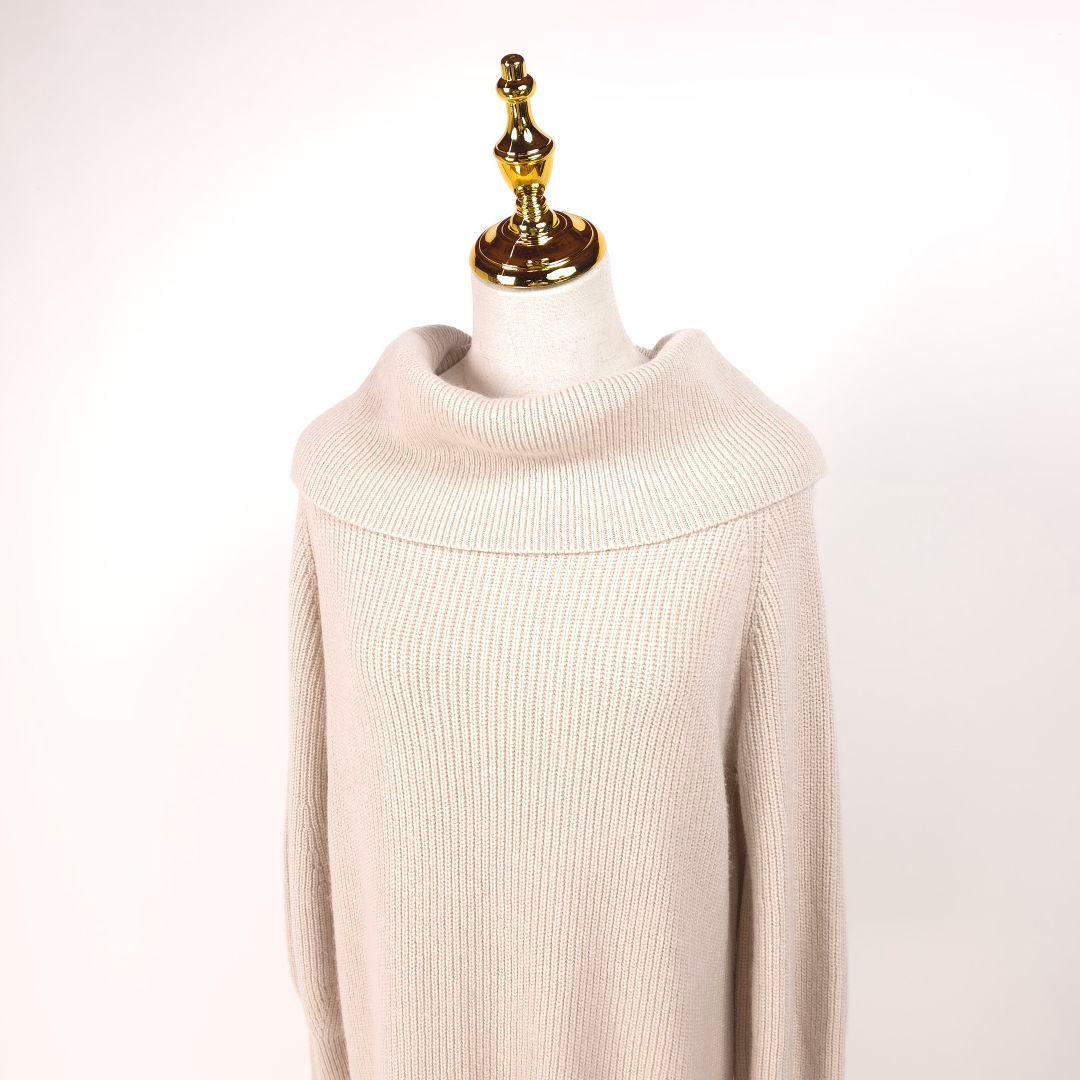 【美品】 フォクシー オフショルダーニット ワンピース ベージュ 40　カシミヤ