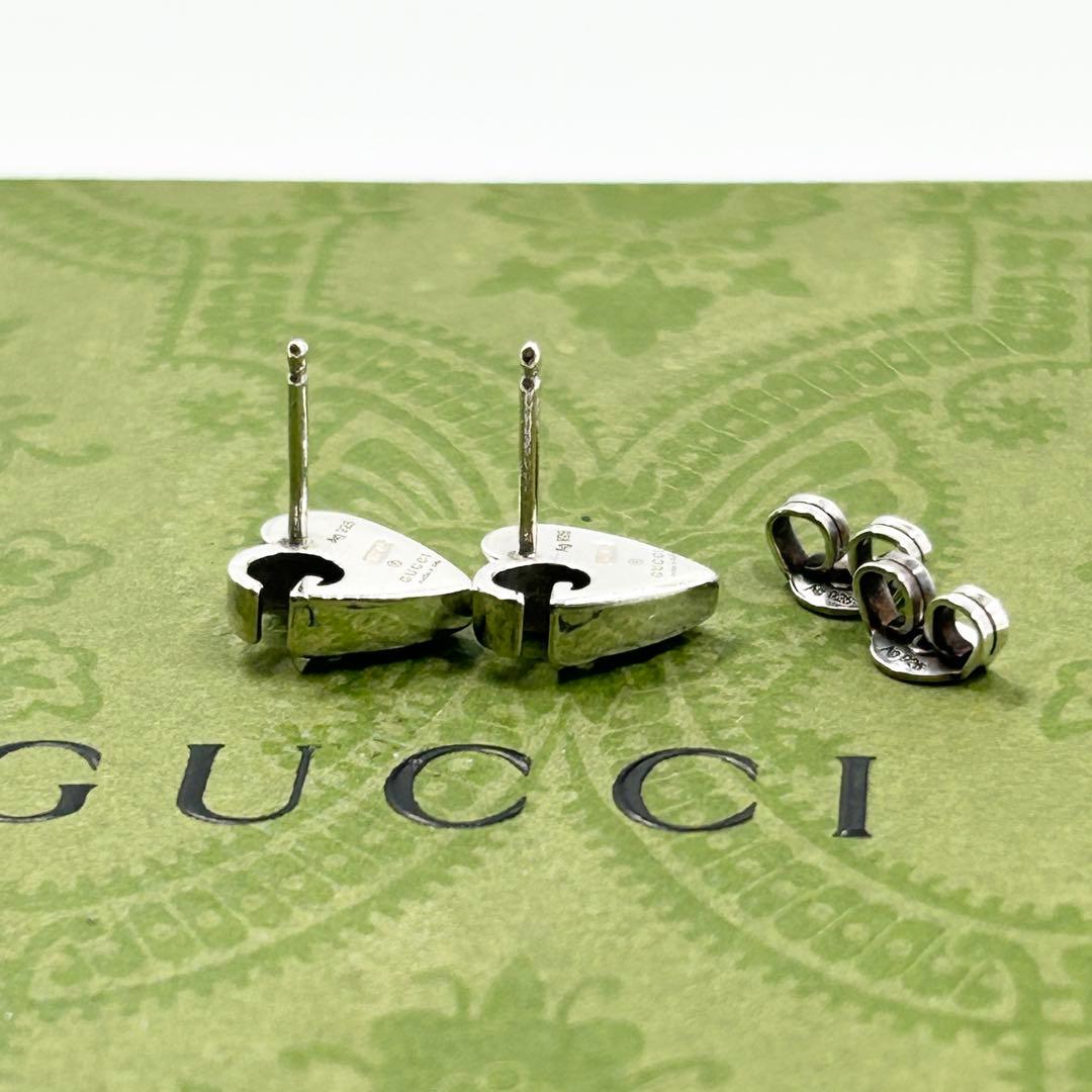 美品✨　グッチ　GUCCI ピアス　ハート　Gロゴ　シルバー Ag925 両耳