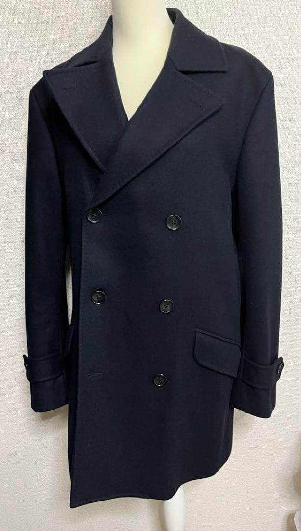 SHIPS ネイビー ウールコート　XL