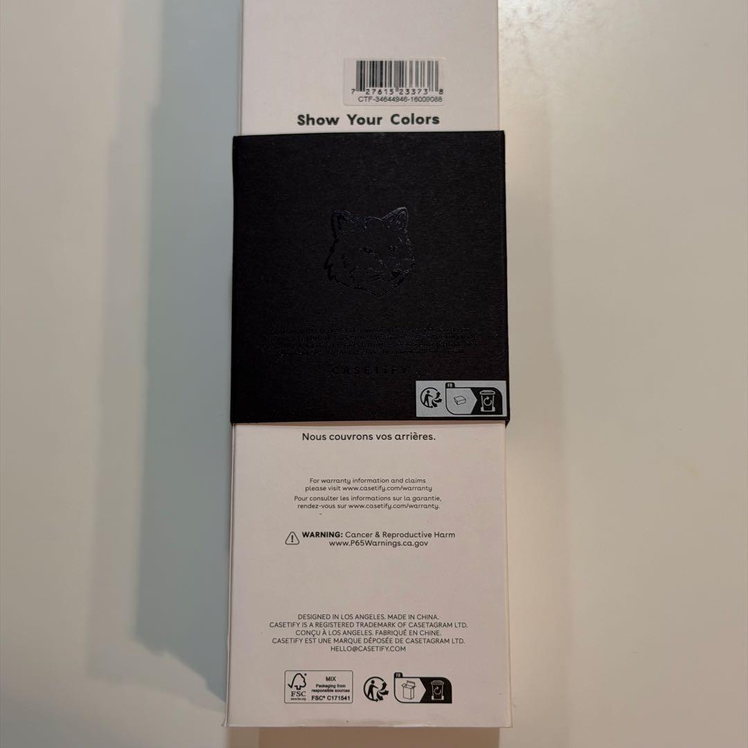 新品公式 完売品 メゾンキツネ CASETiFYスマホストラップ　ブラック