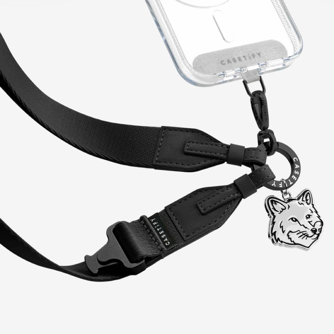 新品公式 完売品 メゾンキツネ CASETiFYスマホストラップ　ブラック