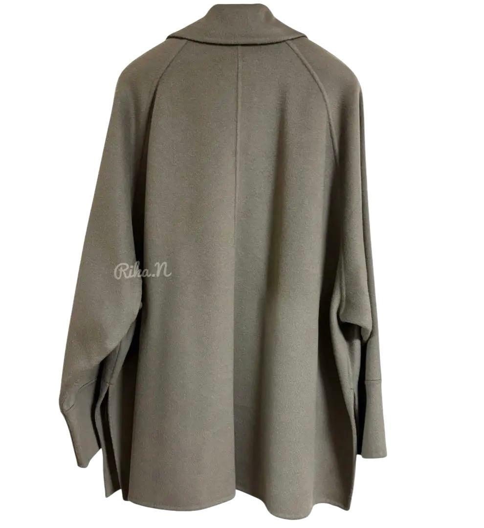 短時間着用　IENA スーパー160ダブルフェイスショートコート　ベージュA