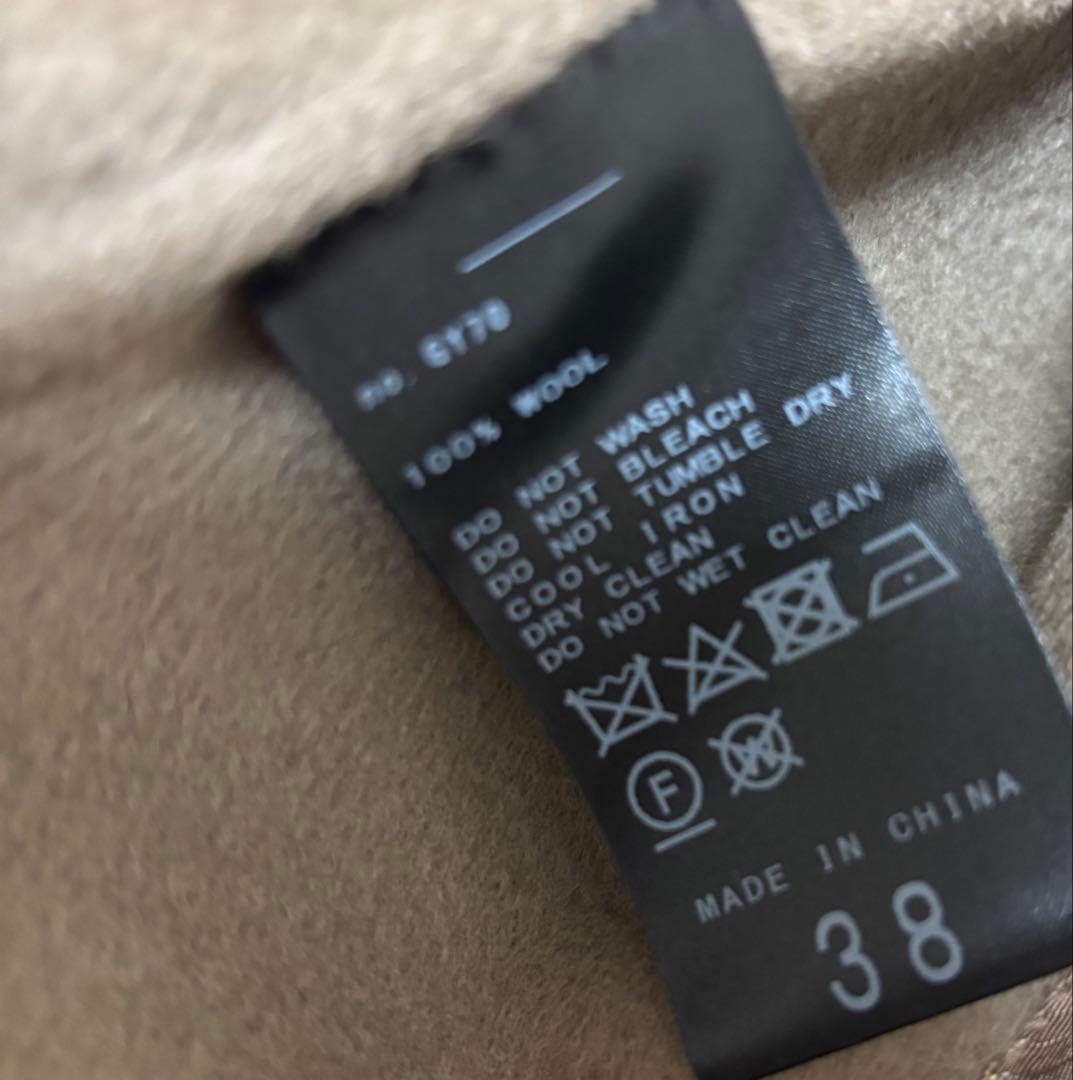 短時間着用　IENA スーパー160ダブルフェイスショートコート　ベージュA