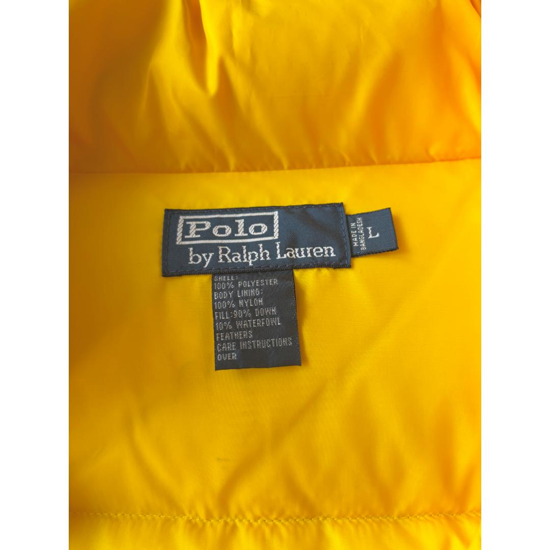 90’s　ラルフローレン ダウンベスト イエロー　美品　L
