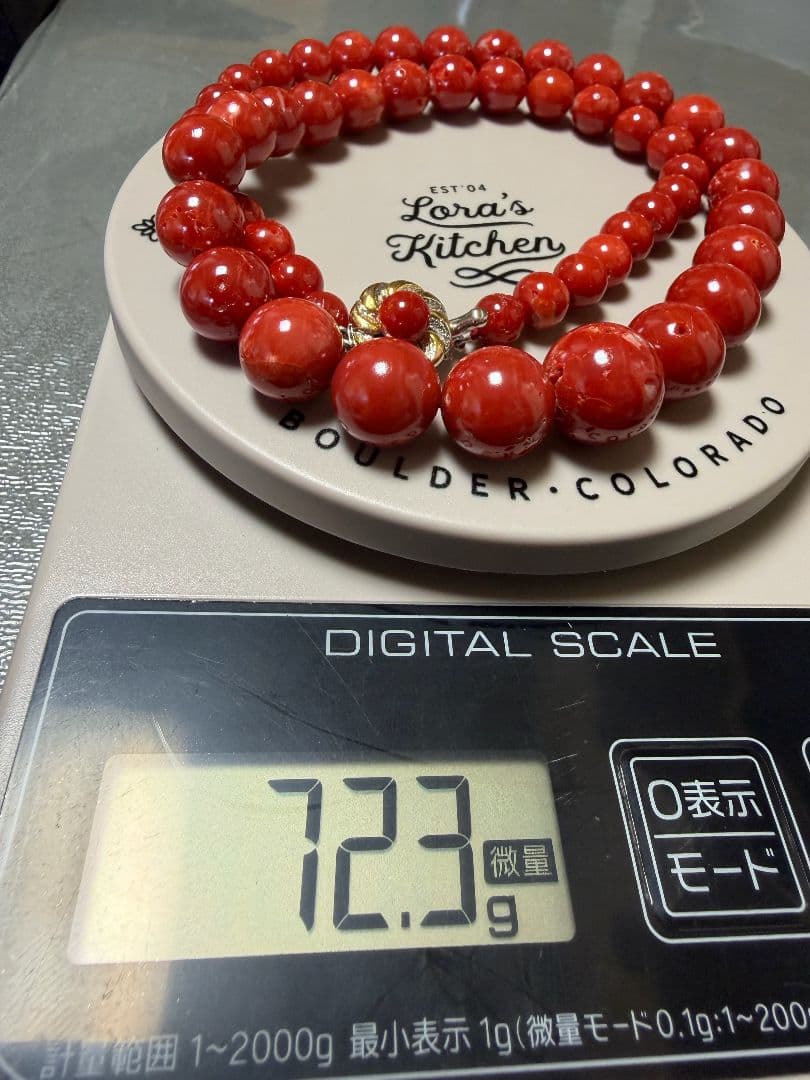 血赤珊瑚 ネックレス 重72g 美品