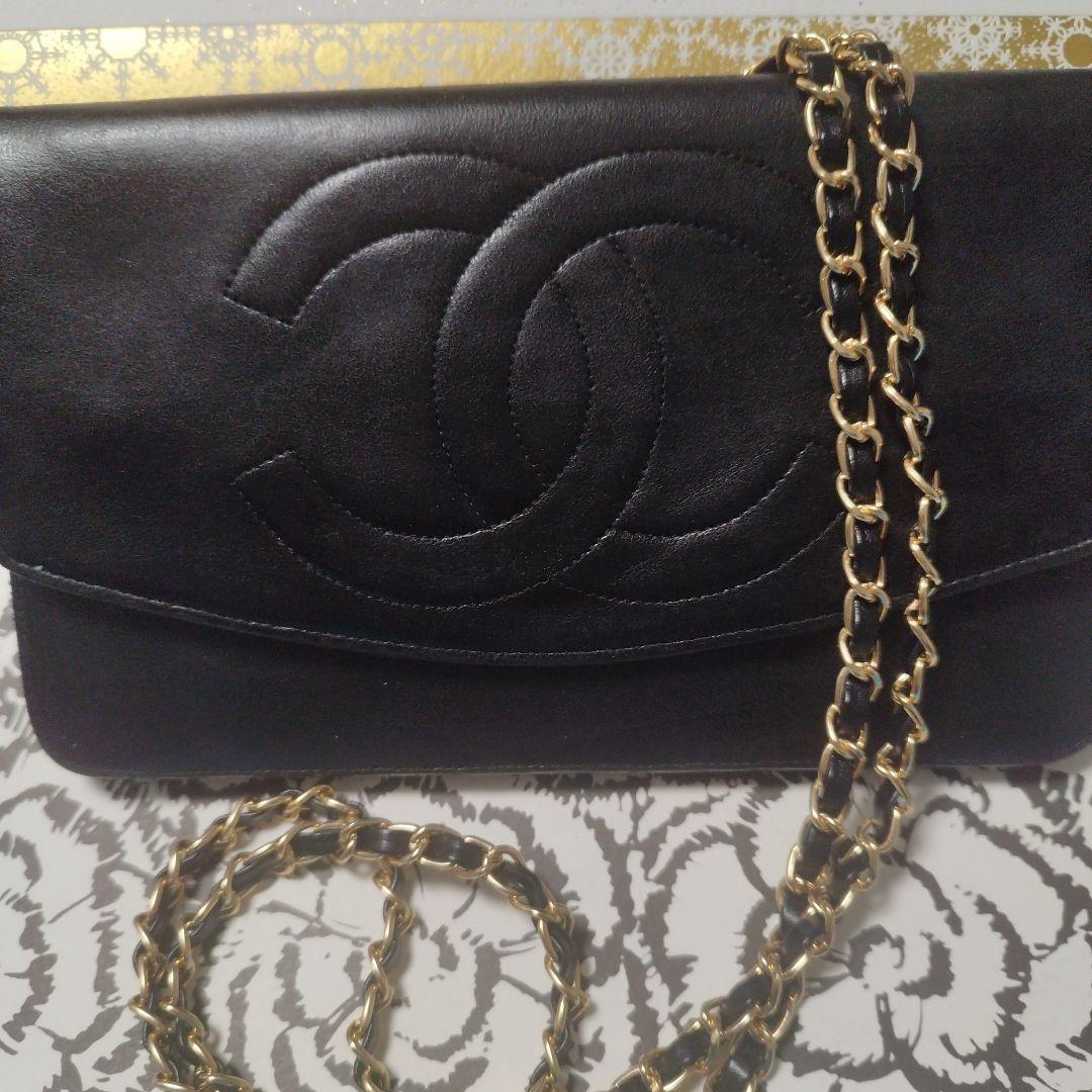 シャネル　デカココ　斜め掛けウォレット　クラッチバッグ