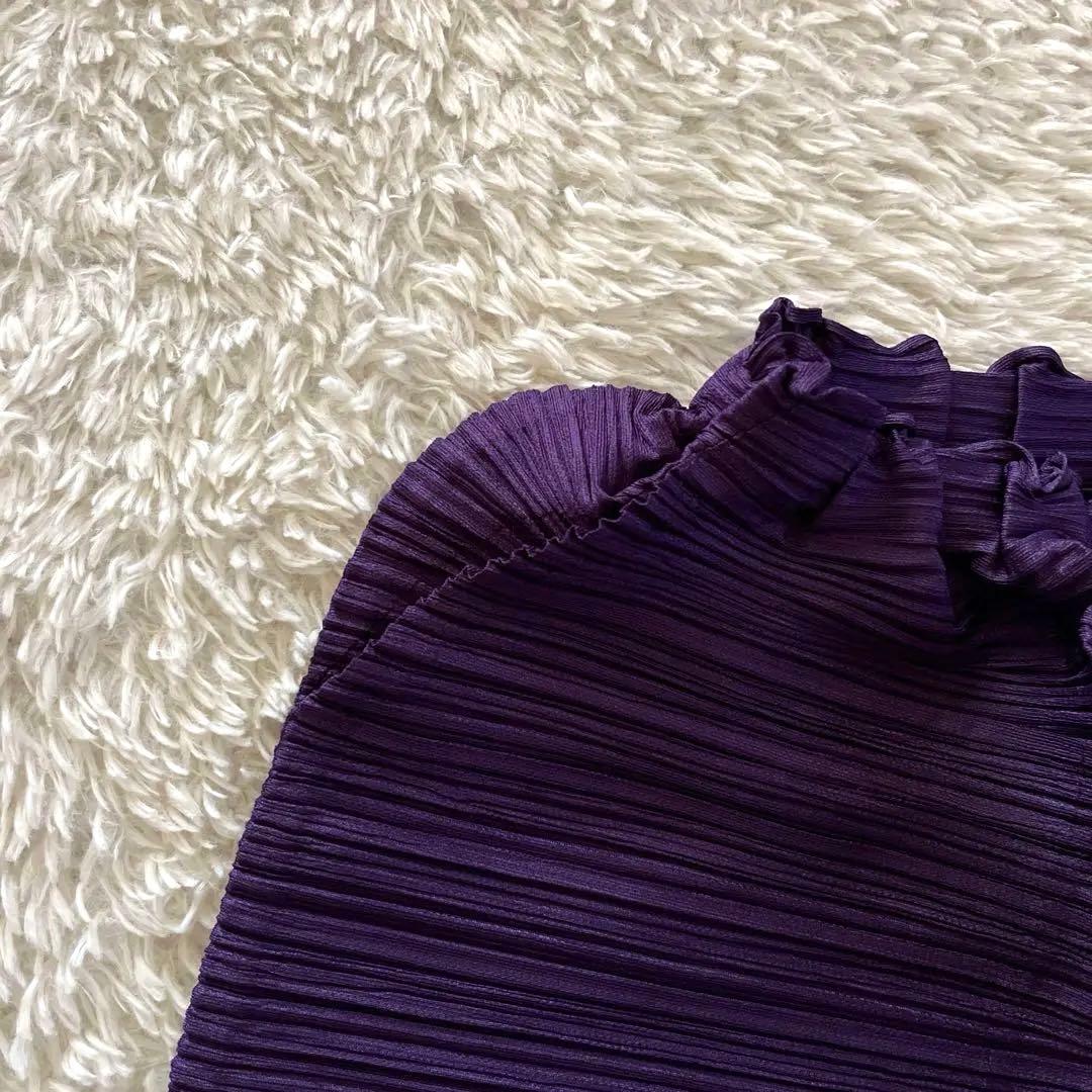 美品【プリーツプリーズ】2023年　変形　切り替え　サルエルパンツ　パープル