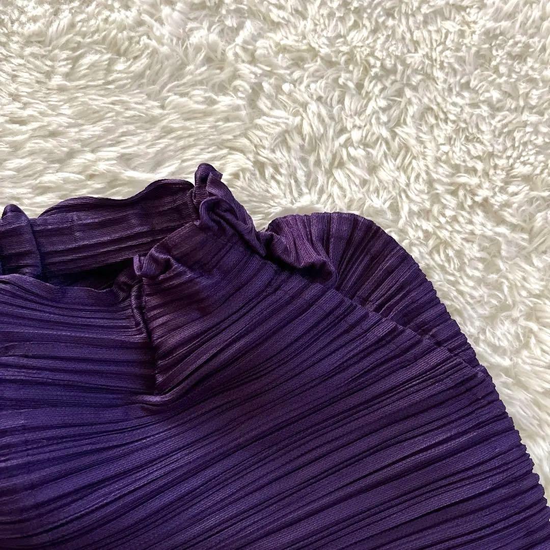 美品【プリーツプリーズ】2023年　変形　切り替え　サルエルパンツ　パープル