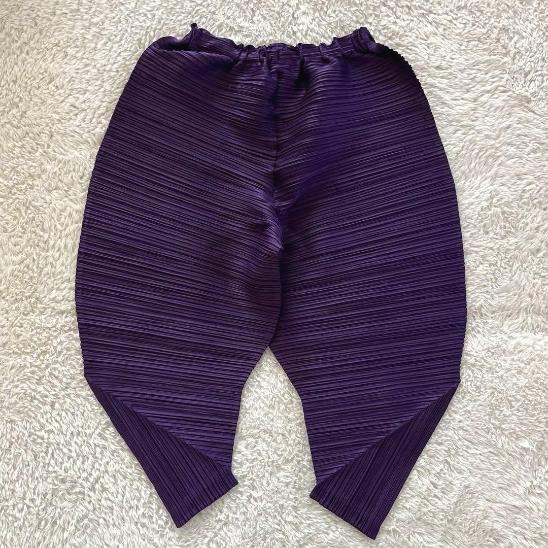 美品【プリーツプリーズ】2023年　変形　切り替え　サルエルパンツ　パープル