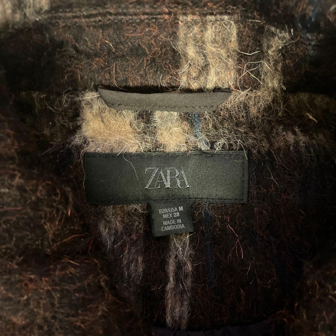 ZARA 今期 チェック柄ジャケット シャギーコート M