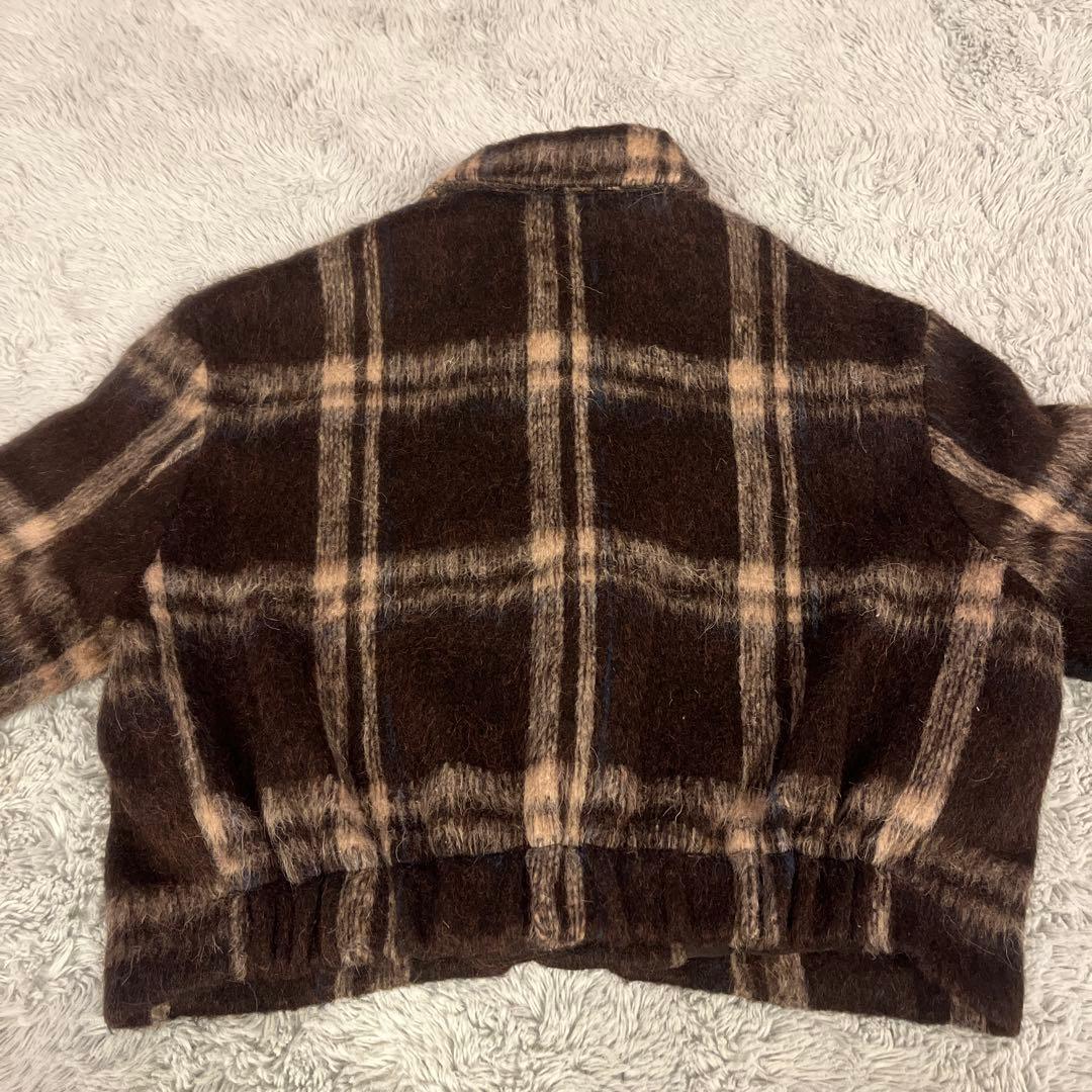 ZARA 今期 チェック柄ジャケット シャギーコート M