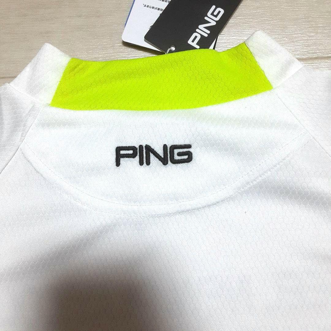 どら 新品 PINGピン モックネック&スカートLL 白ホワイト