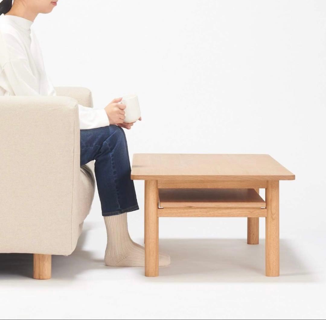 無印良品　木製ローテーブル　オーク材