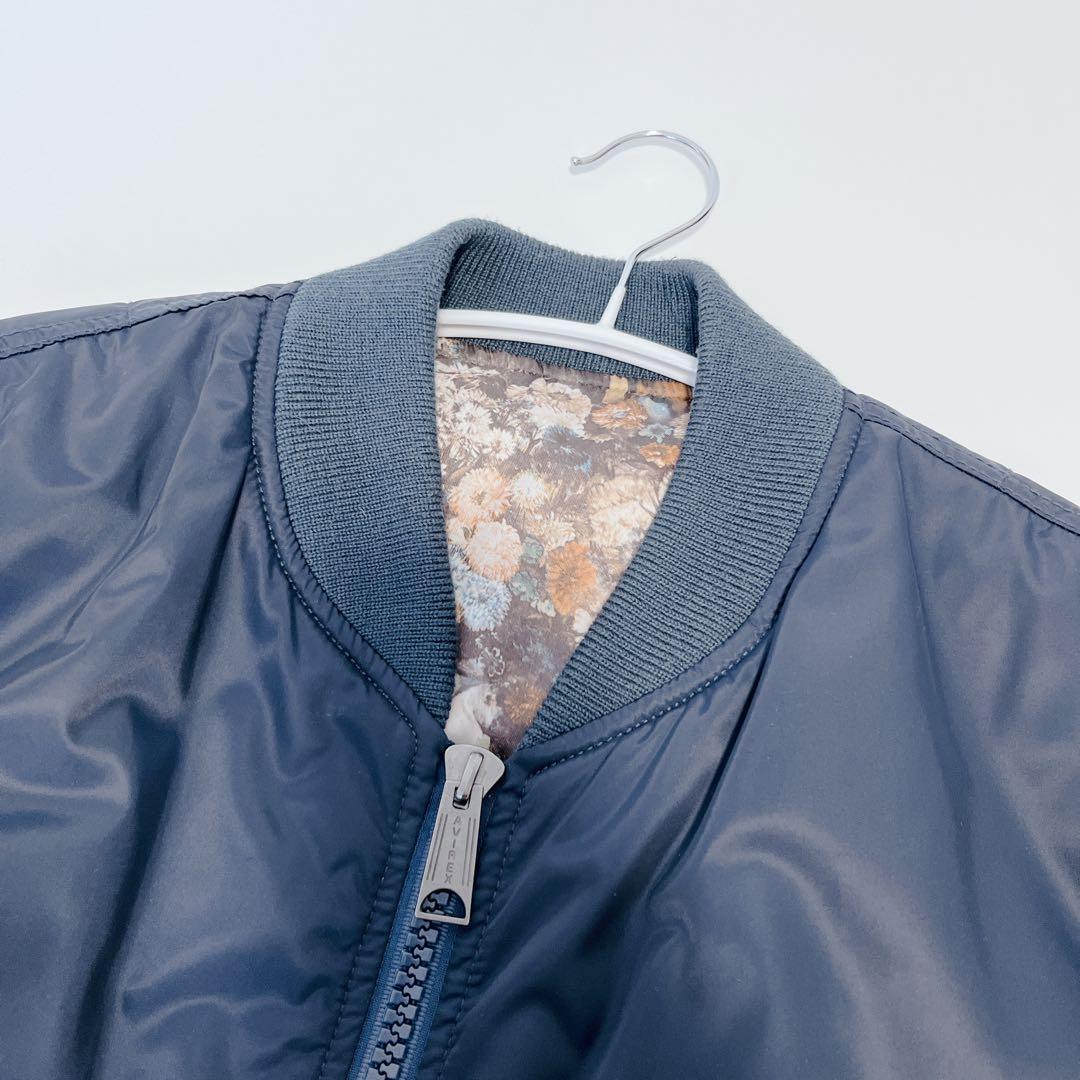 希少✨AVIREX 35周年モデル リバーシブルMA-1 総柄 L ネイビー