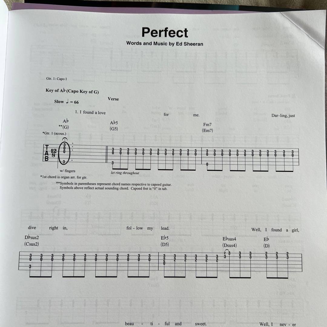 エドシーラン Ed Sheeran DIVIDE GUITAR 楽譜