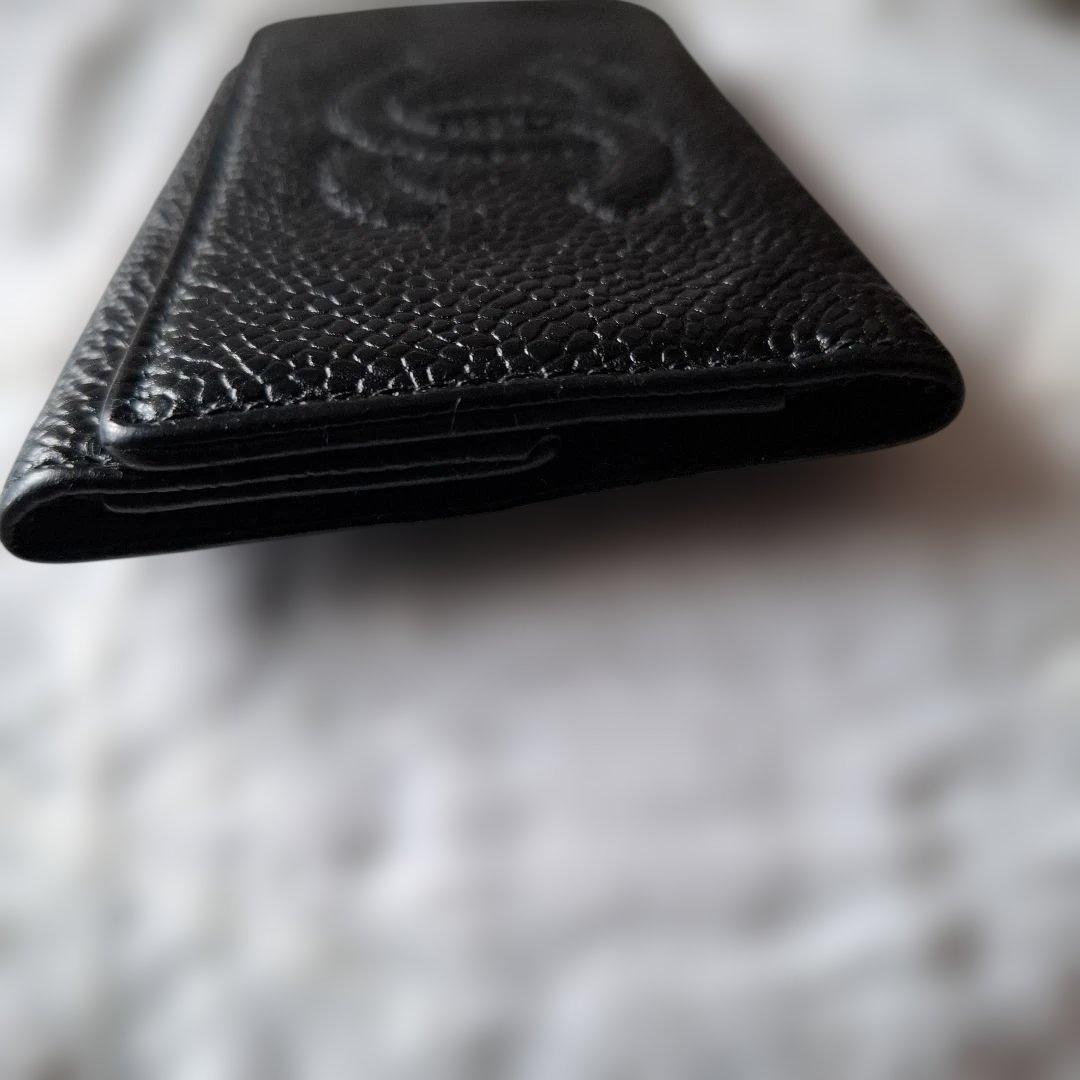 CHANEL ブラック キャビアスキンキーケース