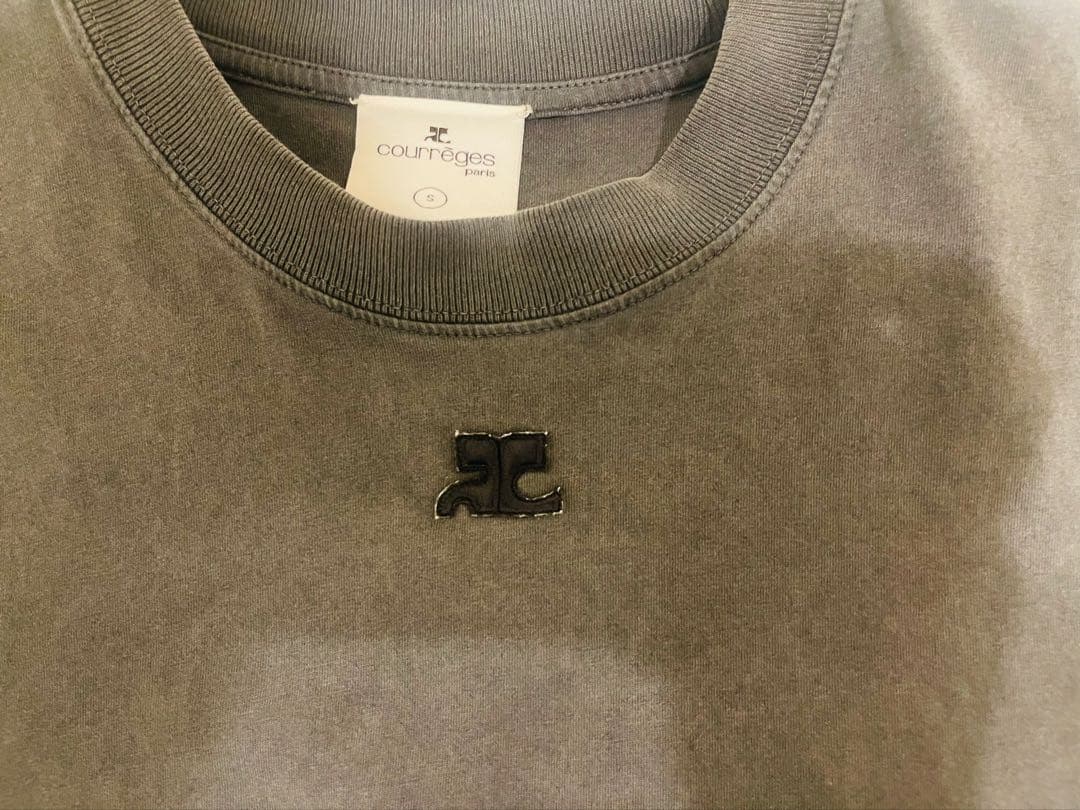 courreges クレージュ Ｔシャツ クロップド ショート丈　グレー