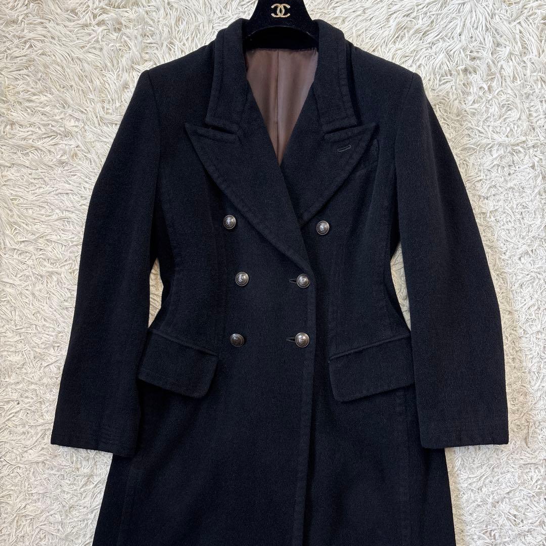 超希少☆【ジャンポールゴルチェ】アンゴラ　ブラック　ロゴボタン　コート　40 L