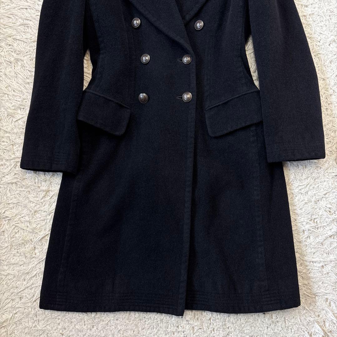 超希少☆【ジャンポールゴルチェ】アンゴラ　ブラック　ロゴボタン　コート　40 L